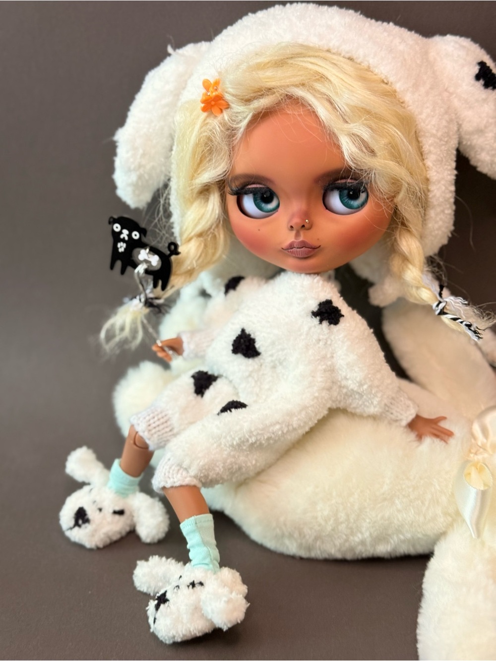 Dalmatian Baby Blythe Doll OOAK Custom Art Doll